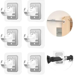 Transparent Curtain Rod Holder Hook ( 2 PCS SET)