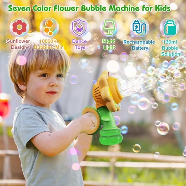 Sunflower Bubble Gun With Light - Image 2