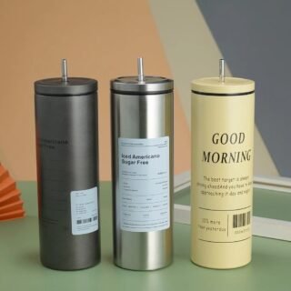Steel Tumbler With Straw 600 ml